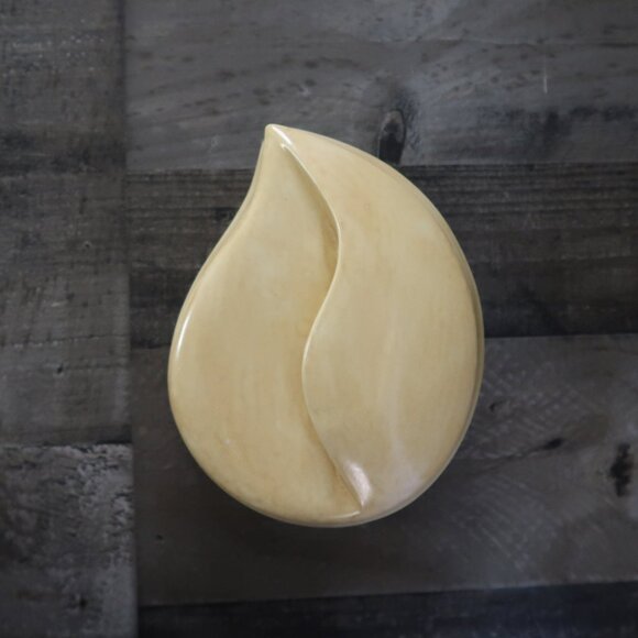 Vintage Ceramic Tear Drop Box with Lid Trinket Box Urn Jewelry Beige - Picture 2 of 10